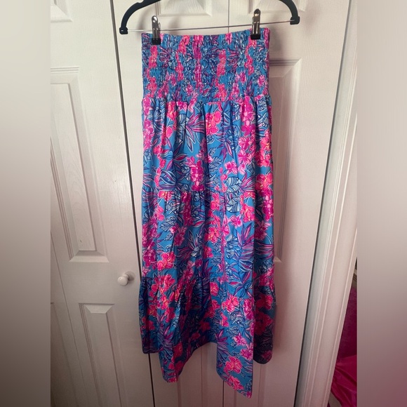NWT Lilly Pulitzer Blue Floral Skirt Set Size Small - Picture 4 of 5